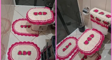 Jogo de banheiro em crochê