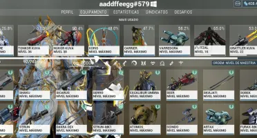 Conta Warframe MR 12 Mods Lendarios e Frames Primes