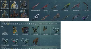 Conta Warframe MR 12 Mods Lendarios e Frames Primes