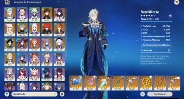 GENSHIN IMPACT - AR56 12 Personagens T5 e 8 Armas T5