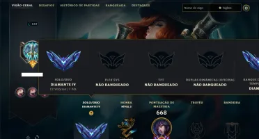 Diamante 4 com TODOS os champs e 263 Skins + 5 Prestigios