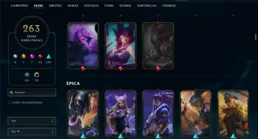 Diamante 4 com TODOS os champs e 263 Skins + 5 Prestigios