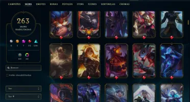 Diamante 4 com TODOS os champs e 263 Skins + 5 Prestigios