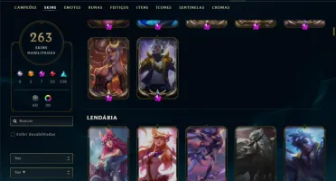 Diamante 4 com TODOS os champs e 263 Skins + 5 Prestigios