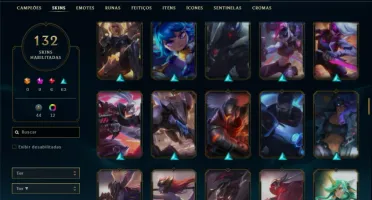 Conta bronze 4 com TODOS os champs e 132 Skins + 8 Prestigio