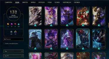 Conta bronze 4 com TODOS os champs e 132 Skins + 8 Prestigio