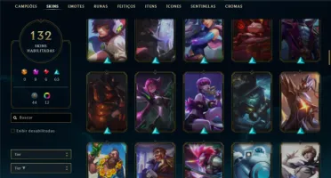 Conta bronze 4 com TODOS os champs e 132 Skins + 8 Prestigio