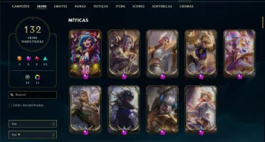 Conta bronze 4 com TODOS os champs e 132 Skins + 8 Prestigio