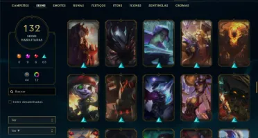 Conta bronze 4 com TODOS os champs e 132 Skins + 8 Prestigio