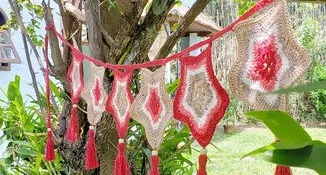 Varal de Estrelas em Crochê