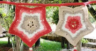 Varal de Estrelas em Crochê