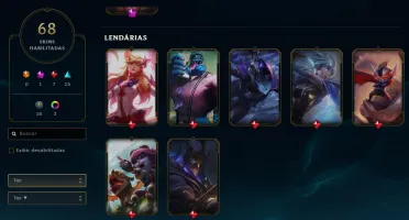 CONTA LOL GOLD 4, QUASE 70 SKINS, LEVEL 280