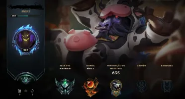 Conta lol 101 skins, diamante 4 na season 8. Atual: plat 4