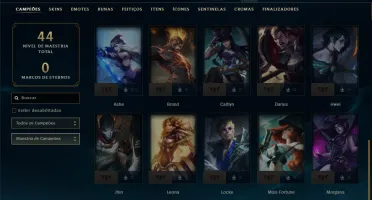 Platina 3 com 35 Champs e 41 Skins