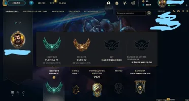 Conta LoL Platina 4 com MMR bom