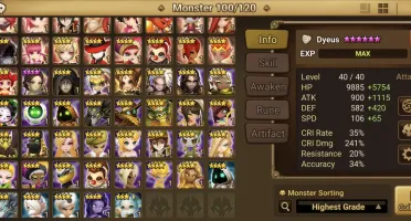 Summoners War Global com Dyeus Douman Jaara Tiana Anavel