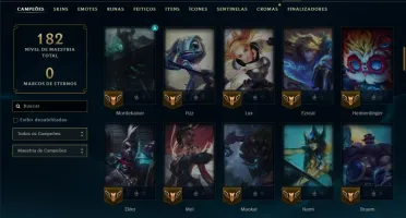 Prata 3 com 100 Champs e 10 Skins