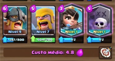 Conta level 9, arena 8 com 3 lendárias e 60 cartas
