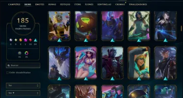 Unranked com 150 Champs e 185 Skins ( MID / TOP / JG )