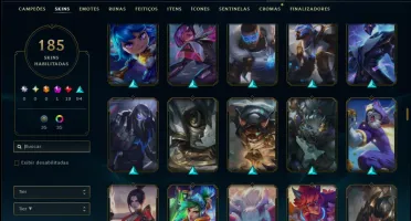 Unranked com 150 Champs e 185 Skins ( MID / TOP / JG )