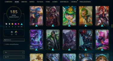 Unranked com 150 Champs e 185 Skins ( MID / TOP / JG )