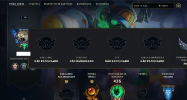 Unranked com 150 Champs e 185 Skins ( MID / TOP / JG )
