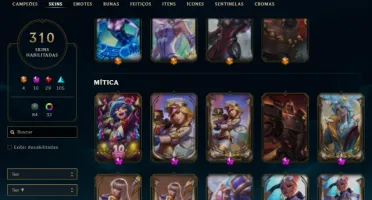 Conta Main Adc, Com 310 Skins Prestigio Do Ez