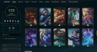 Conta Full LoL - 168 CH | 122 SKINS | HONRA 5 | 443K TK