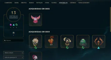 Conta Full LoL - 168 CH | 122 SKINS | HONRA 5 | 443K TK