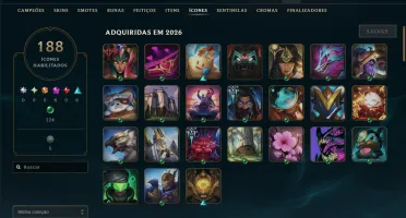 Conta Full LoL - 168 CH | 122 SKINS | HONRA 5 | 443K TK