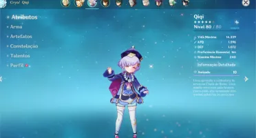 Conta Genshin AR 54 8 5* estrelas e 2 armas 5* estrelas