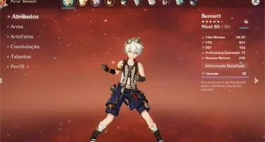 Conta Genshin AR 54 8 5* estrelas e 2 armas 5* estrelas