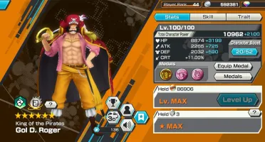 Conta One Piece Bounty Rush Rei Dos Piratas Roger lv100 Max
