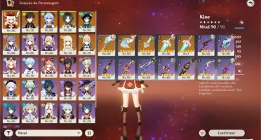 AR55 KLEE, XIAO,GANYU E MAIS 14 5* KAZUHA GARANTIDO 34/90