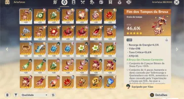 AR55 KLEE, XIAO,GANYU E MAIS 14 5* KAZUHA GARANTIDO 34/90