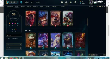 Conta de League of Legends lvl 180, Plat 4