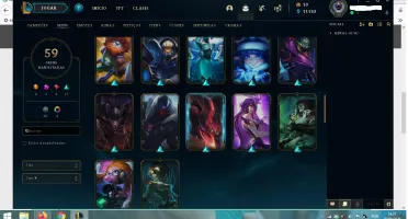 Conta de League of Legends lvl 180, Plat 4