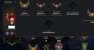 Bronze 4 com TODOS os Champs e 424 Skins +4 Prestigios
