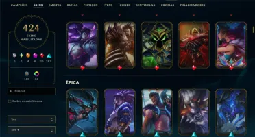 Bronze 4 com TODOS os Champs e 424 Skins +4 Prestigios