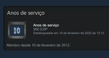CONTA STEAM 10 ANOS