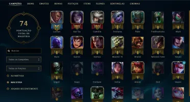 Conta De LoL - Platina nas 2 filas - M7 de Lucian