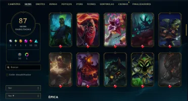 Unranked com 125 Champs e 87 Skins ( MID / JG / ADC )
