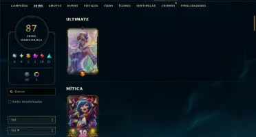 Unranked com 125 Champs e 87 Skins ( MID / JG / ADC )