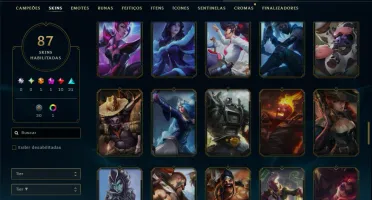 Unranked com 125 Champs e 87 Skins ( MID / JG / ADC )