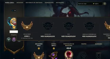 Ouro 1 com TODOS os Champs e 228 Skins ( JG / MID / ADC )