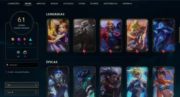 Conta de LOL | Diamond 4 | 61 SKINS | 1 UTT 1 MIT 5 LENDA|