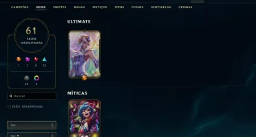 Conta de LOL | Diamond 4 | 61 SKINS | 1 UTT 1 MIT 5 LENDA|