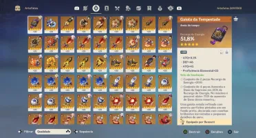 Conta AR 58 - 14 personagens 5* + 6 armas 5*