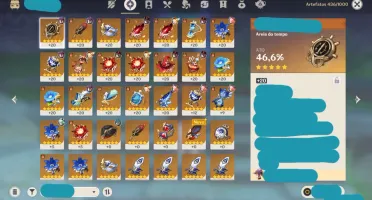 Conta Genshin AR 49 4 Personagens 5 estrelas