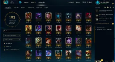 Conta LOL Lvl 30 54 Skins 87 Champs Prata